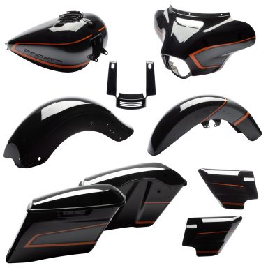 2014–2023 Harley Davidson Touring Body Set - Black/Orange